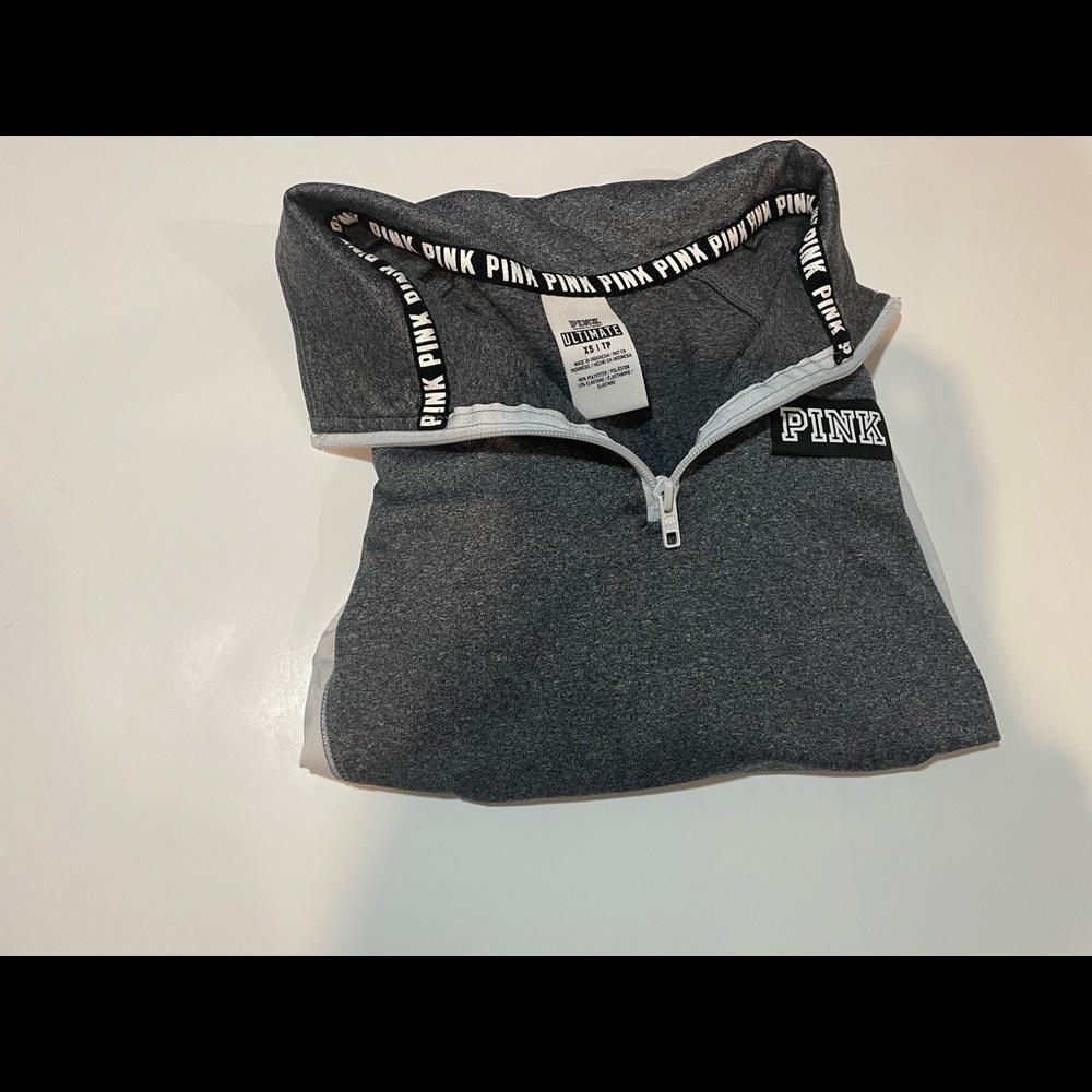 PINK (Victoria Secret) Gray and White Track Jacket, XS